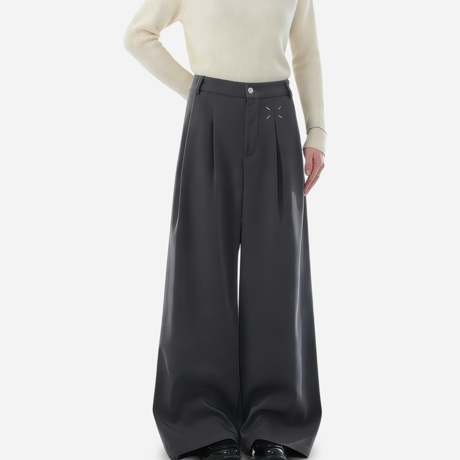 TAHIMIK Wide Leg Casual Pants For Men Korean Trousers Mens Straight Flared Pants