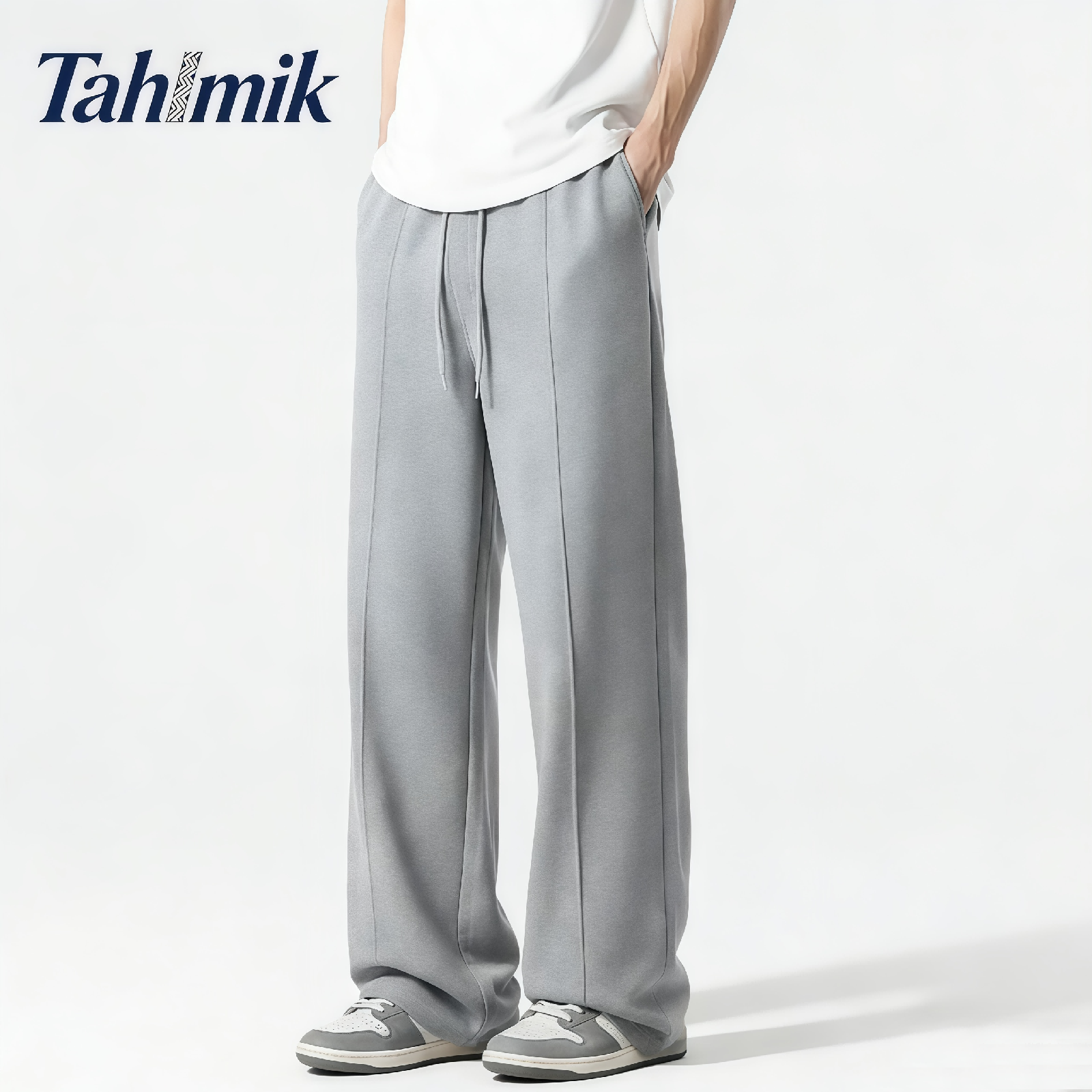 TAHIMIK American Mens Sweatpants Wide Leg Trousers Menswear Jogging Pants For Men