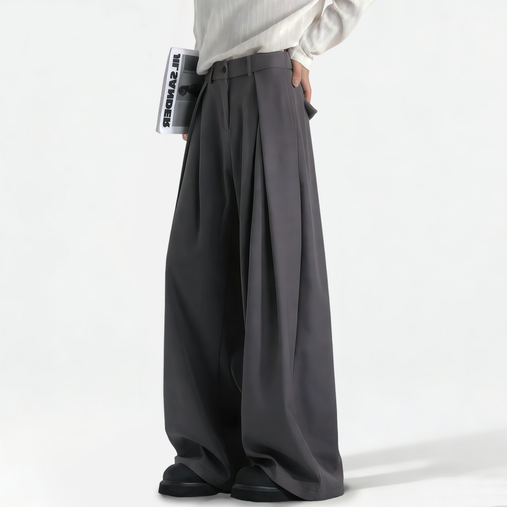 TAHIMIK Baggy Suit Pants For Men Wide Leg Pants Korean Style Trousers Mens Casual Pants Unisex