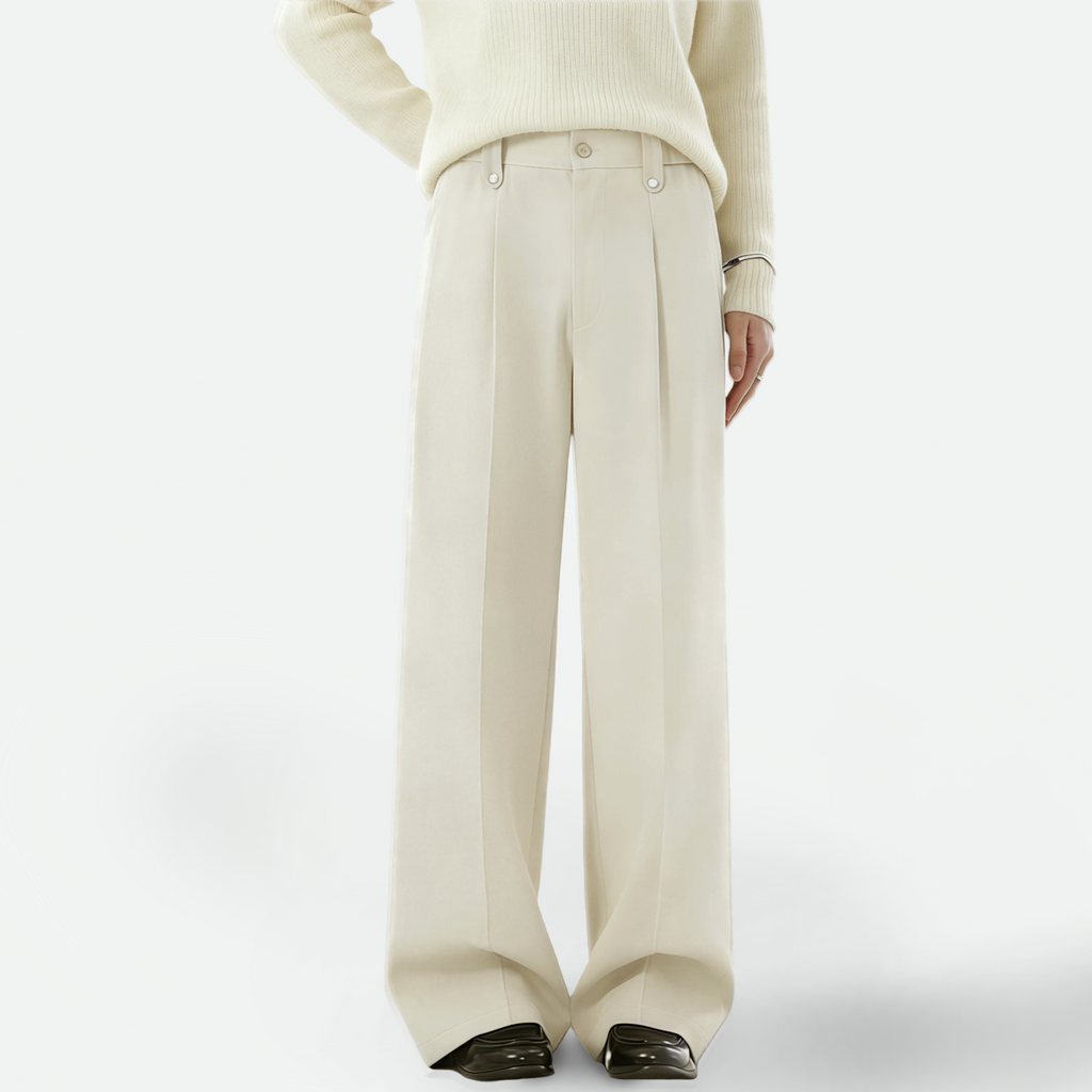 TAHIMIK Korean Suit Pants For Men Casual Pants Straight Formal Pants Mens Studded Trousers Menswear