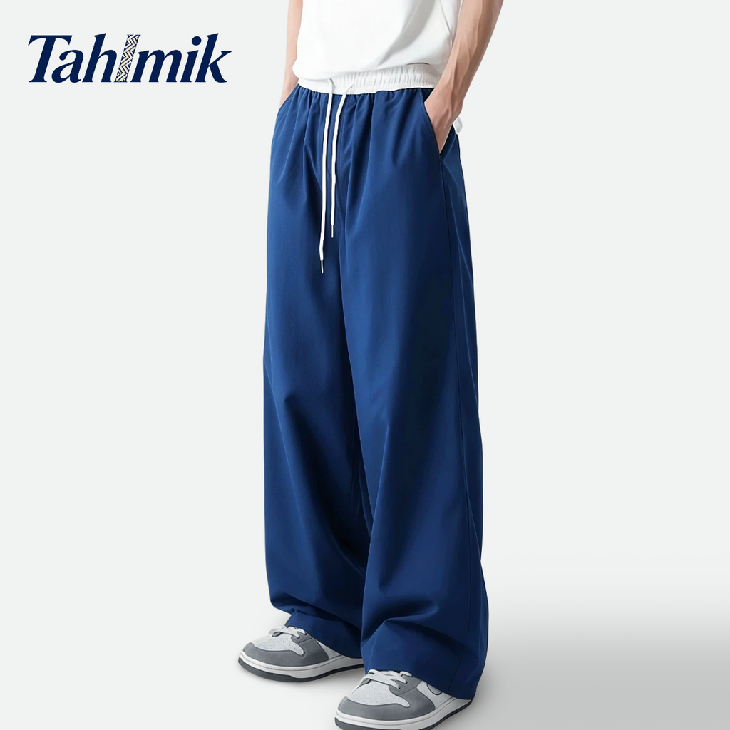 TAHIMIK Sports Pants For Men Wide Leg Mens Baggy Pants Unisex Korean Lazy Style Casual Pants