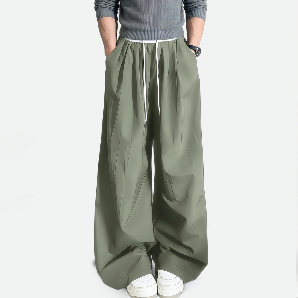 TAHIMIK Sports Pants For Men Wide Leg Mens Baggy Pants Unisex Korean Lazy Style Casual Pants