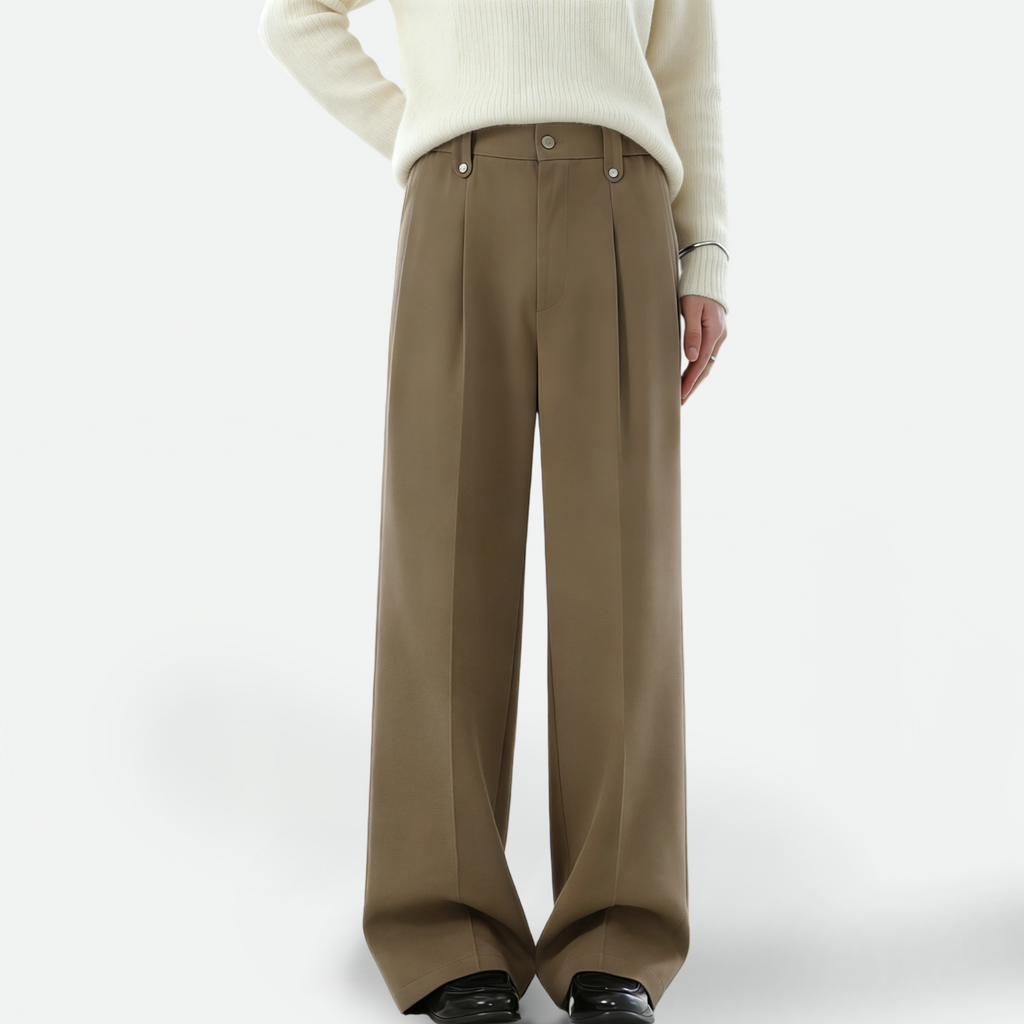 TAHIMIK Korean Suit Pants For Men Casual Pants Straight Formal Pants Mens Studded Trousers Menswear