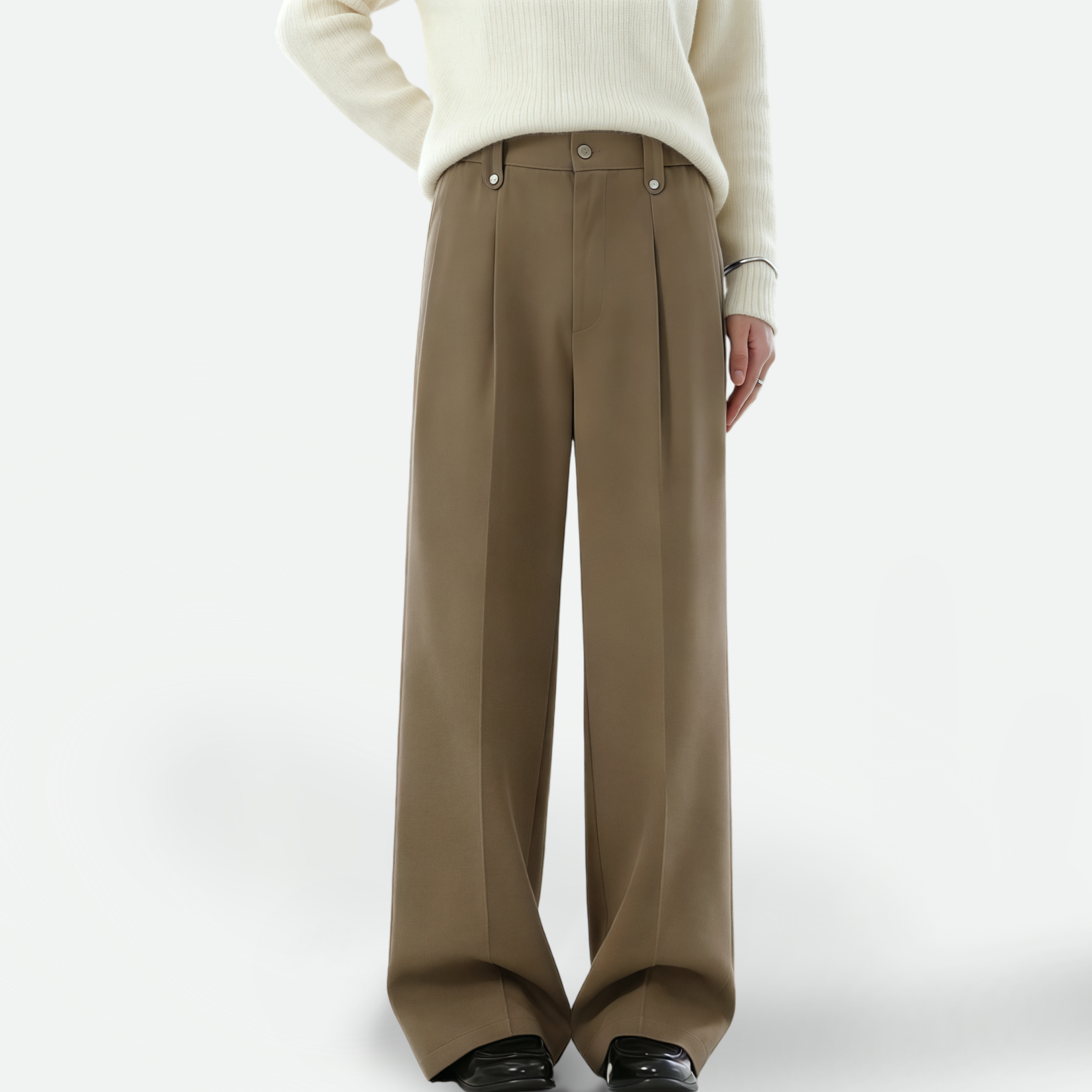 TAHIMIK Korean Suit Pants For Men Casual Pants Straight Formal Pants Mens Studded Trousers Menswear