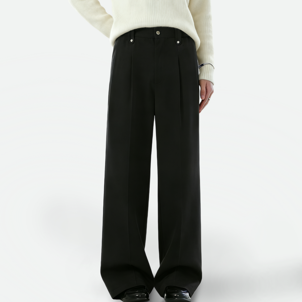 TAHIMIK Korean Suit Pants For Men Casual Pants Straight Formal Pants Mens Studded Trousers Menswear