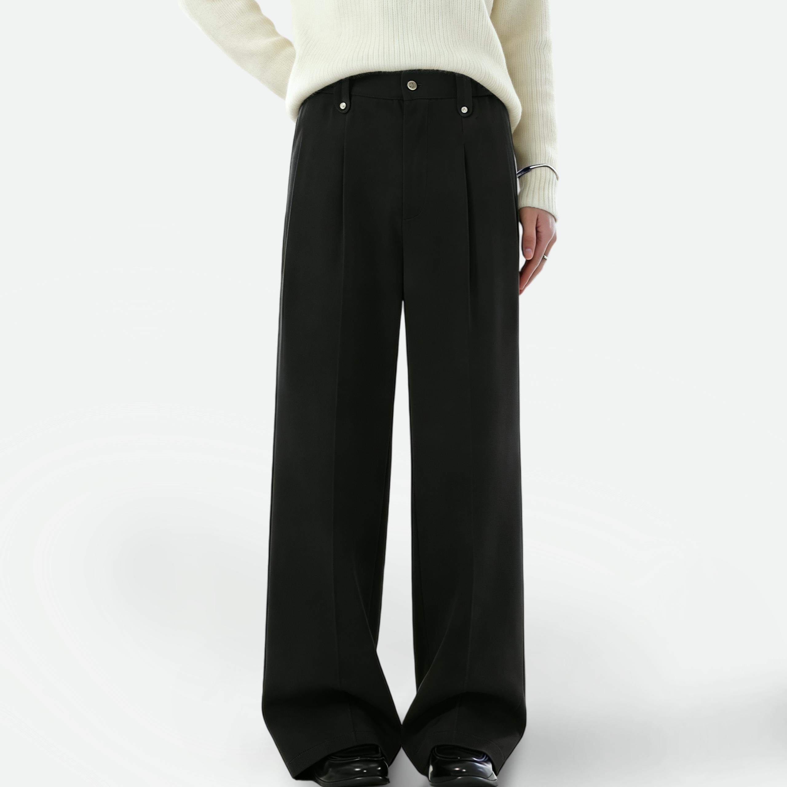 TAHIMIK Korean Suit Pants For Men Casual Pants Straight Formal Pants Mens Studded Trousers Menswear
