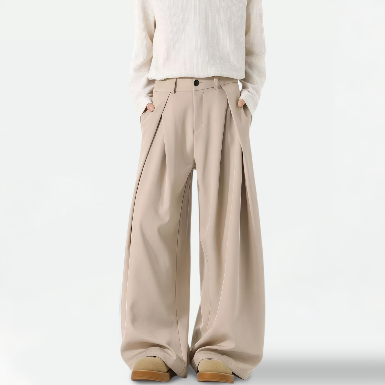 TAHIMIK Baggy Suit Pants For Men Wide Leg Pants Korean Style Trousers Mens Casual Pants Unisex