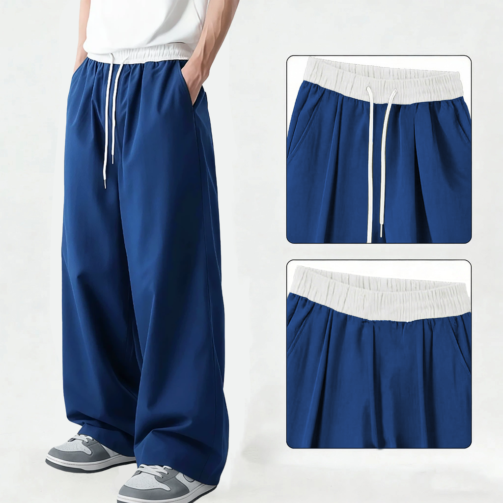 TAHIMIK Sports Pants For Men Wide Leg Mens Baggy Pants Unisex Korean Lazy Style Casual Pants