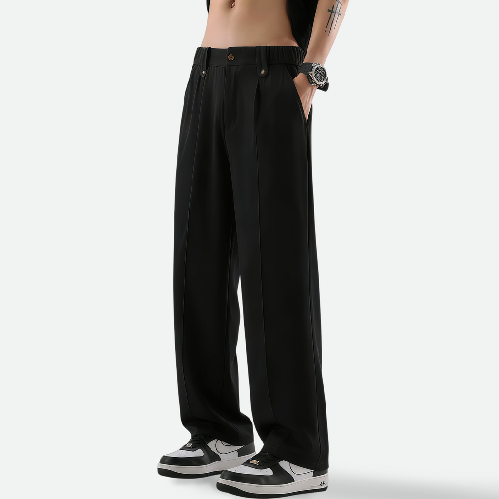 TAHIMIK Korean Suit Pants For Men Casual Pants Straight Formal Pants Mens Studded Trousers Menswear
