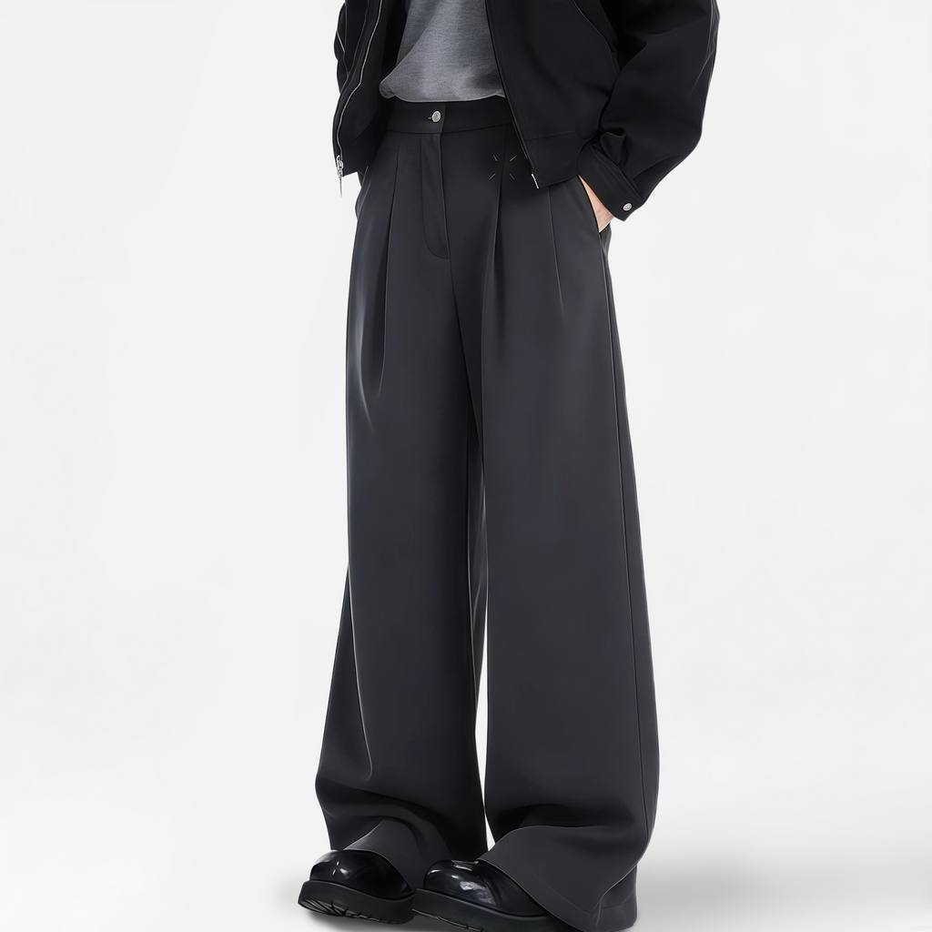 TAHIMIK Wide Leg Casual Pants For Men Korean Trousers Mens Straight Flared Pants