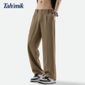 TAHIMIK Korean Suit Pants For Men Casual Pants Straight Formal Pants Mens Studded Trousers Menswear